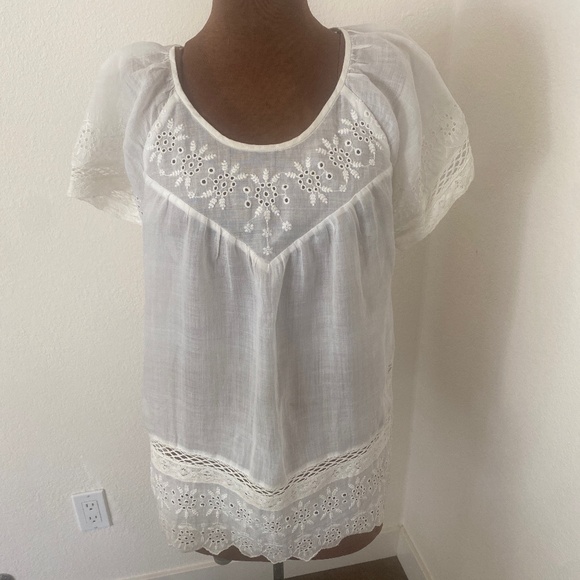 Joie Tops - White cotton eyelet blouse. So pretty